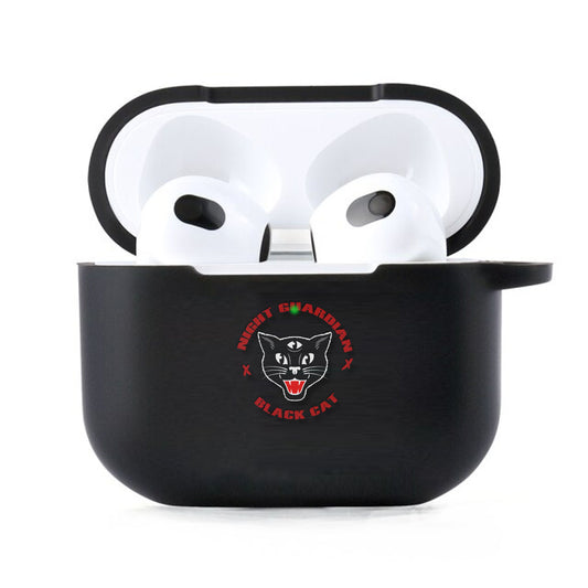 Black Cat Guardian Night Airpods 3 Case